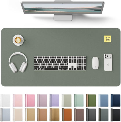 YSAGi Leather Desk Pad Protector, Office Desk Mat, Large Mouse Pad, Non-Slip PU Leather Desk Blotter, Waterproof Laptop Desk Writing Pad for Office and Home (23.6" x 13.8", Eggshell) - Colors A