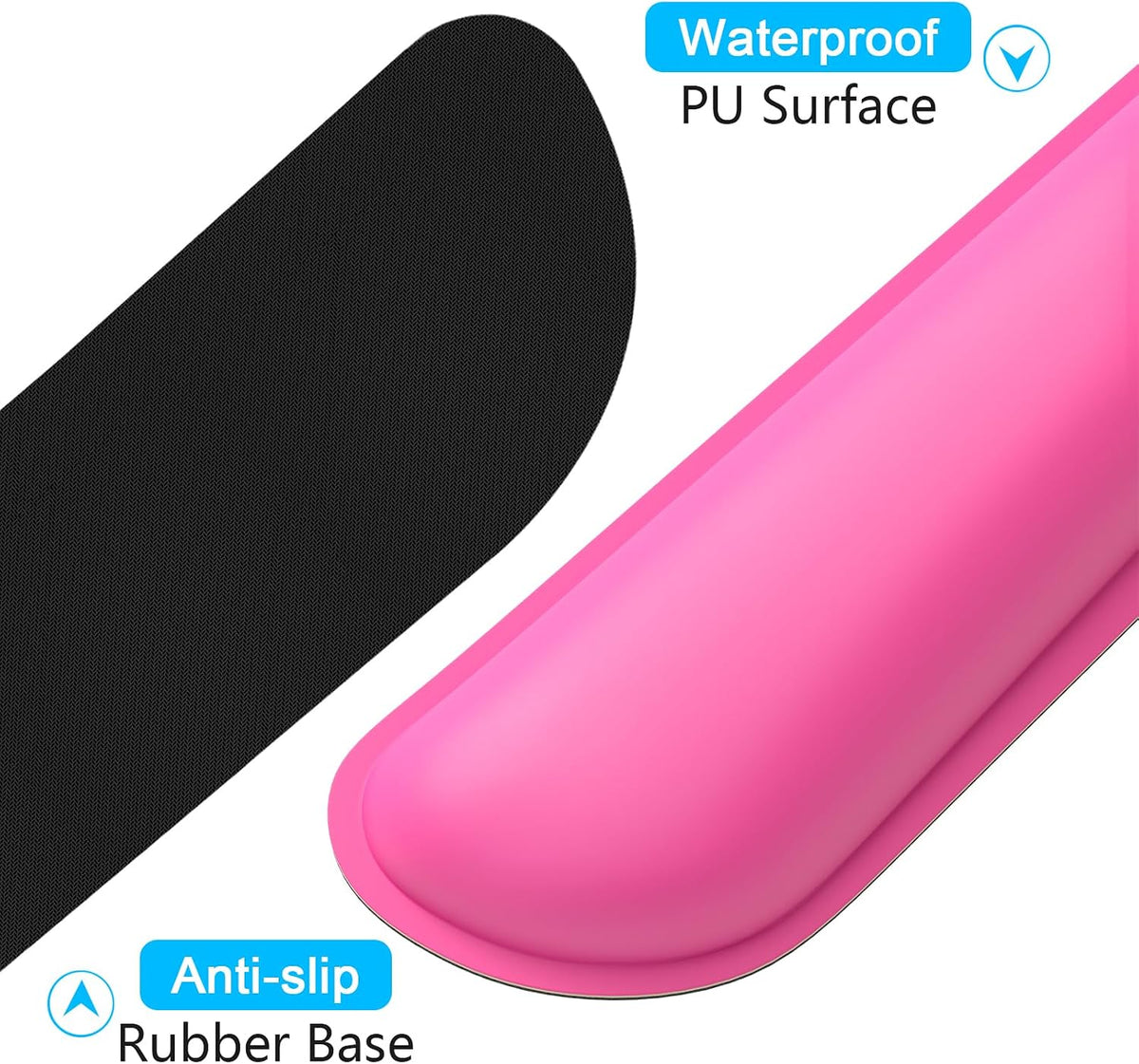 Mouse Wrist Rest, Ergonomic Memory Foam Mouse Wrist for Computer Desk Mats Support, PU Leather Hand Rest Pad Cushion for Gaming, Laptop, Men, Women, Pain Relief & Easy Typing, Black
