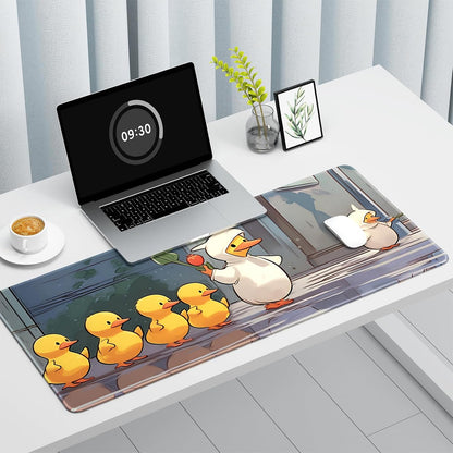 Auhoahsil Desk Mat, Ultra Large Mouse Pad, XXL Gaming Mousepad, Green Tropical Leaves Deskpad, Big Extended Full Size Mouse Pad, Desktop Desk Matt for Keyboard, Laptop & Computer, 35.5 x 15.7 in - Colors B
