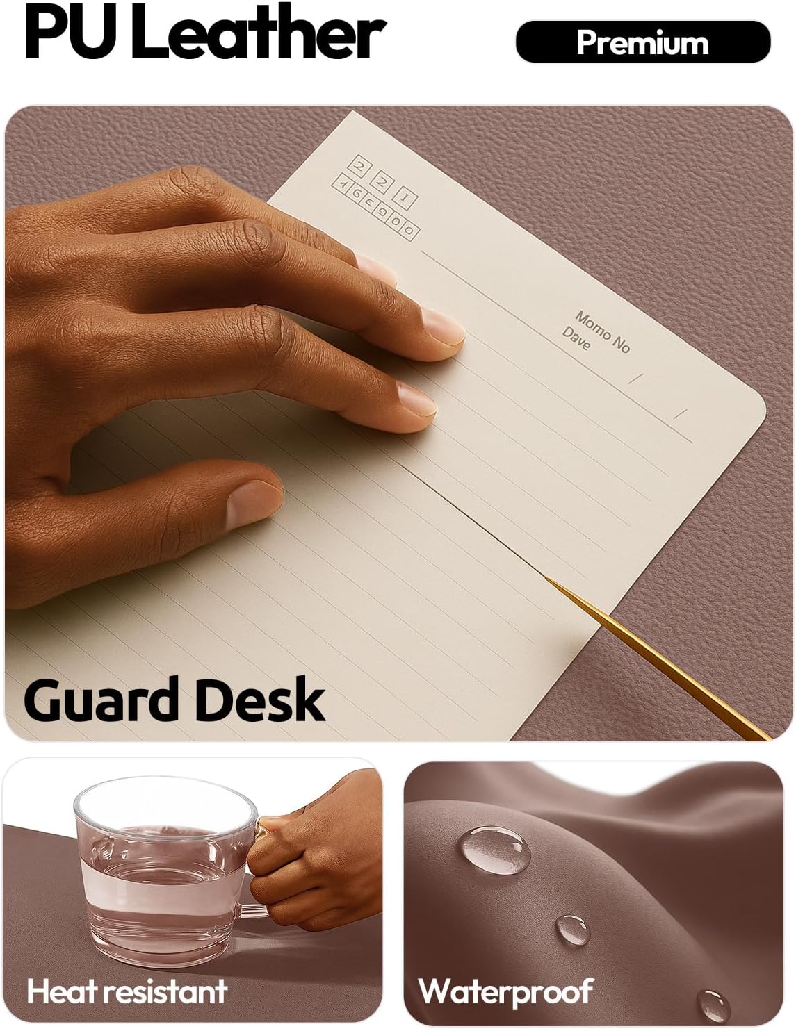 YSAGi Leather Desk Pad Protector, Office Desk Mat, Large Mouse Pad, Non-Slip PU Leather Desk Blotter, Waterproof Laptop Desk Writing Pad for Office and Home (23.6" x 13.8", Eggshell) - Colors B