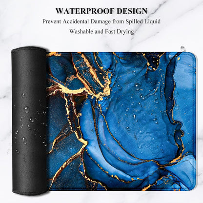 Auhoahsil Desk Mat, Ultra Large Mouse Pad, XXL Gaming Mousepad, Green Tropical Leaves Deskpad, Big Extended Full Size Mouse Pad, Desktop Desk Matt for Keyboard, Laptop & Computer, 35.5 x 15.7 in - Colors A