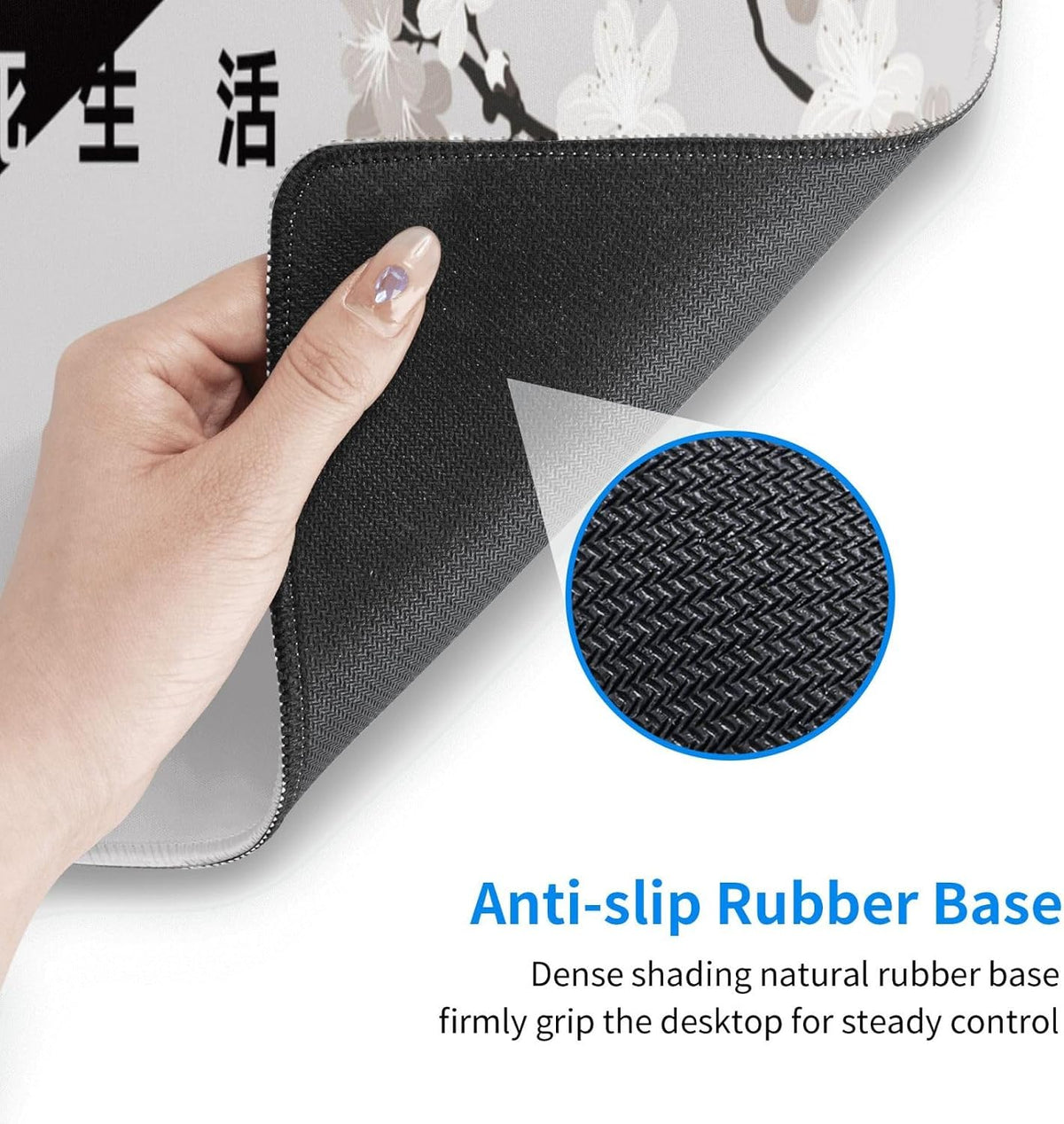 Japanese Mouse Pad, Large Japanese Desk Mat, XL Anime Gaming Keyboard Mat, Non-Slip Rubber Base, Big Extended Desk Protector for Home Office, 31.5”x11.8”