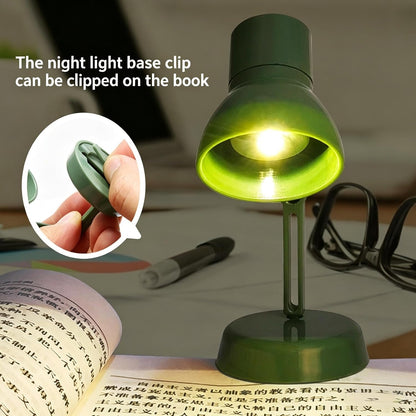 LED Mini Table Lamp, Miniature LED Desk Lamp for Dollhouse, Fold-able Night Reading Book Lamps for Home Room Portable Computer Night Lights Eye Protections(Random Color)