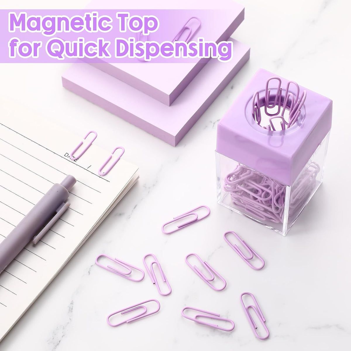 Outus 4 Pieces Magnetic Paper Clip Dispenser Holder Paperclip Dispenser for Desk, School, Office(Black)