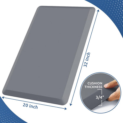 KitchenClouds Kitchen Mat Cushioned Anti Fatigue Rug 17.3"x28" Water Resistant, Non Slip, Standing and Comfort Desk/Floor Mats for House Sink Office (Black)