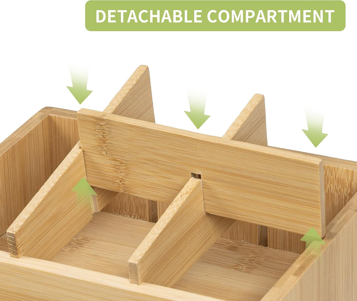 Bamboo Vanity Organizers with 3 Drawer, Mini Desk Organizer for Home, 3-tier Study/Office Organizer Rack, Adjustable 5 Compartment Makeup Display Case, Dresser Storage for Lipstick, Jewelry, Nail Care