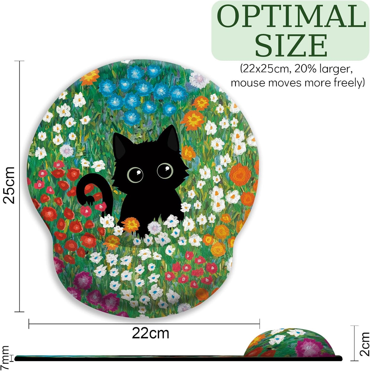 LIMKRIAN Cat Ergonomic Mouse Pad with Wrist Rest, Gaming Mouse Pad with Wrist Support, Funny Mouse Pads for Desk, Computer Mousepad with Non-Slip Pain Relief PU Base, Cute Office Desk Accessories - Colors B