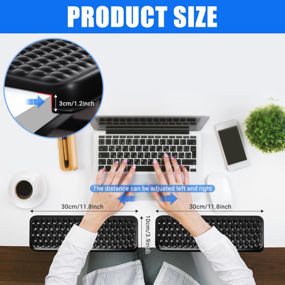 L-Shaped Desk Elbow Pad，Arm Rest for Desk 2-Piece Ergonomic Wrist Rest with Non-Slip Base Memory Foam Elbow Support Padding for Computer Keyboard, Office and Home (Leather)