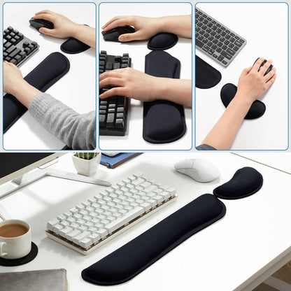 Leolee Elbow Rest Pads for Desk, Black Ergonomic Wrist Rest Arm Rest Pads | Memory Foam & Non-Slip Base, Armrest Cushion Support Pad Relieve Elbow and Wrist Pain for Computer, Office, 2 Packs