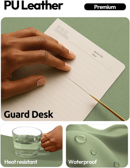 YSAGi Leather Desk Pad Protector, Office Desk Mat, Large Mouse Pad, Non-Slip PU Leather Desk Blotter, Waterproof Laptop Desk Writing Pad for Office and Home (23.6" x 13.8", Eggshell) - Colors A