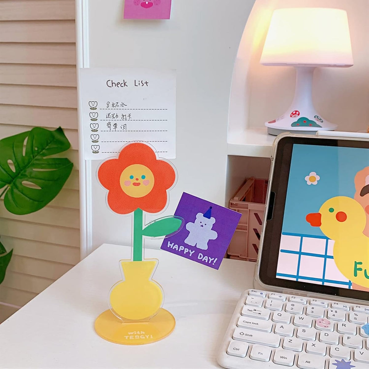 6 pcs Cute Flower Table Card Memo Holder Stand, Table Photo Display Clip Stand for Monmory Photo Picture Memo Cards Paper Note Postcards Wedding Number Card Display