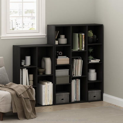 Furinno PASIR Book Shelf, 2-Tier Modern Bookshelf, Open Shelves Bookcase 9 x 12 x 21, Easy Assembly, for Living Room, Bedroom, Home Office, White