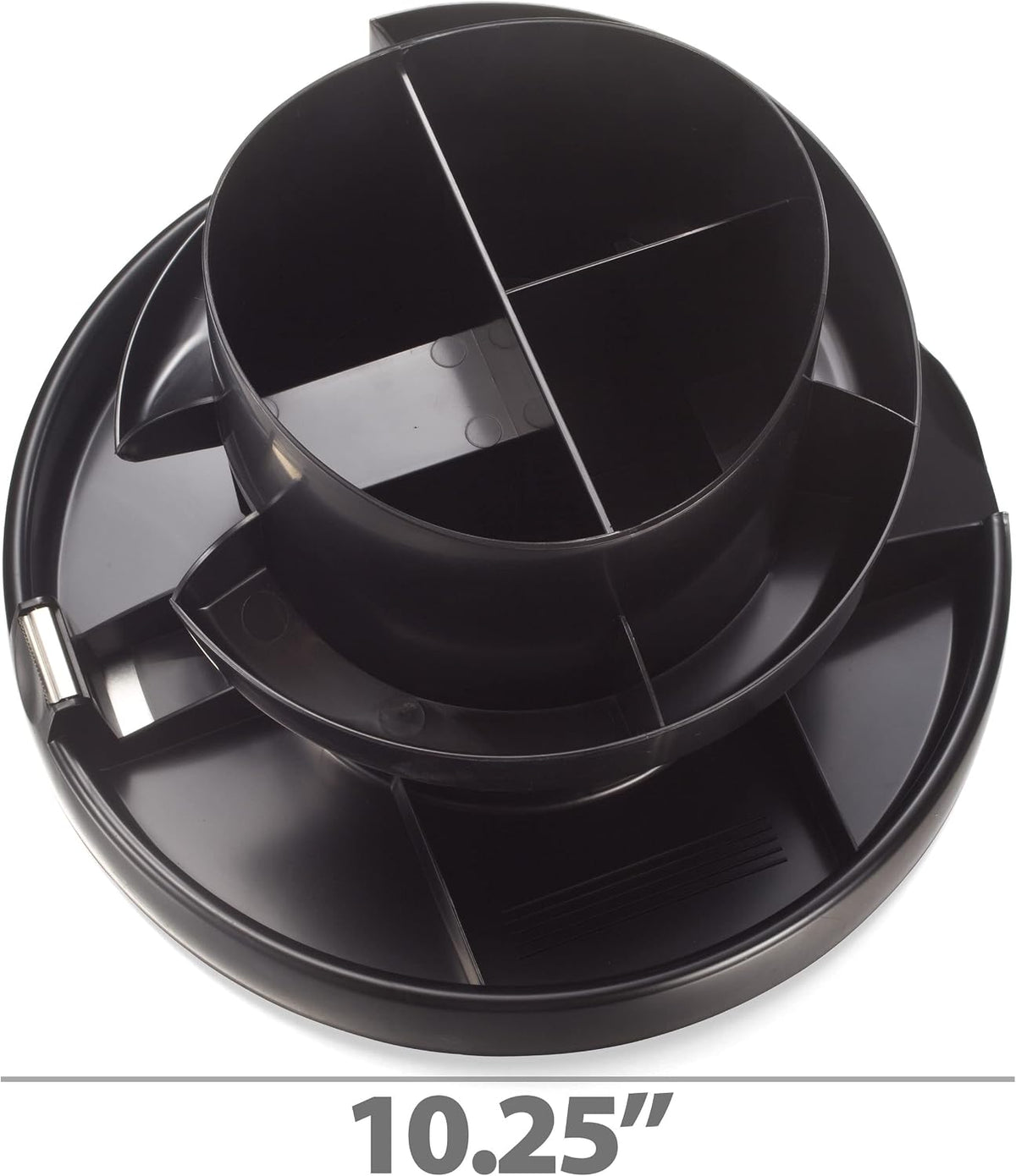 Recycled Rotary Organizer, 16 compartments, 10 1/4 x 6 3/4, Black