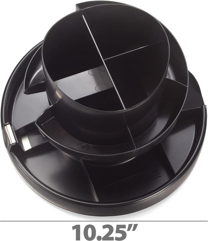 Recycled Rotary Organizer, 16 compartments, 10 1/4 x 6 3/4, Black