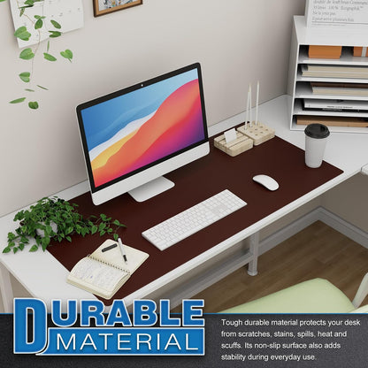 K KNODEL Large Office Leather Desk Mat, Mouse and Keyboard Pad, Computer and Laptop Mat, Desktop Protector and Cover, Writing Pad and Blotter (31.5"x15.7", Black)