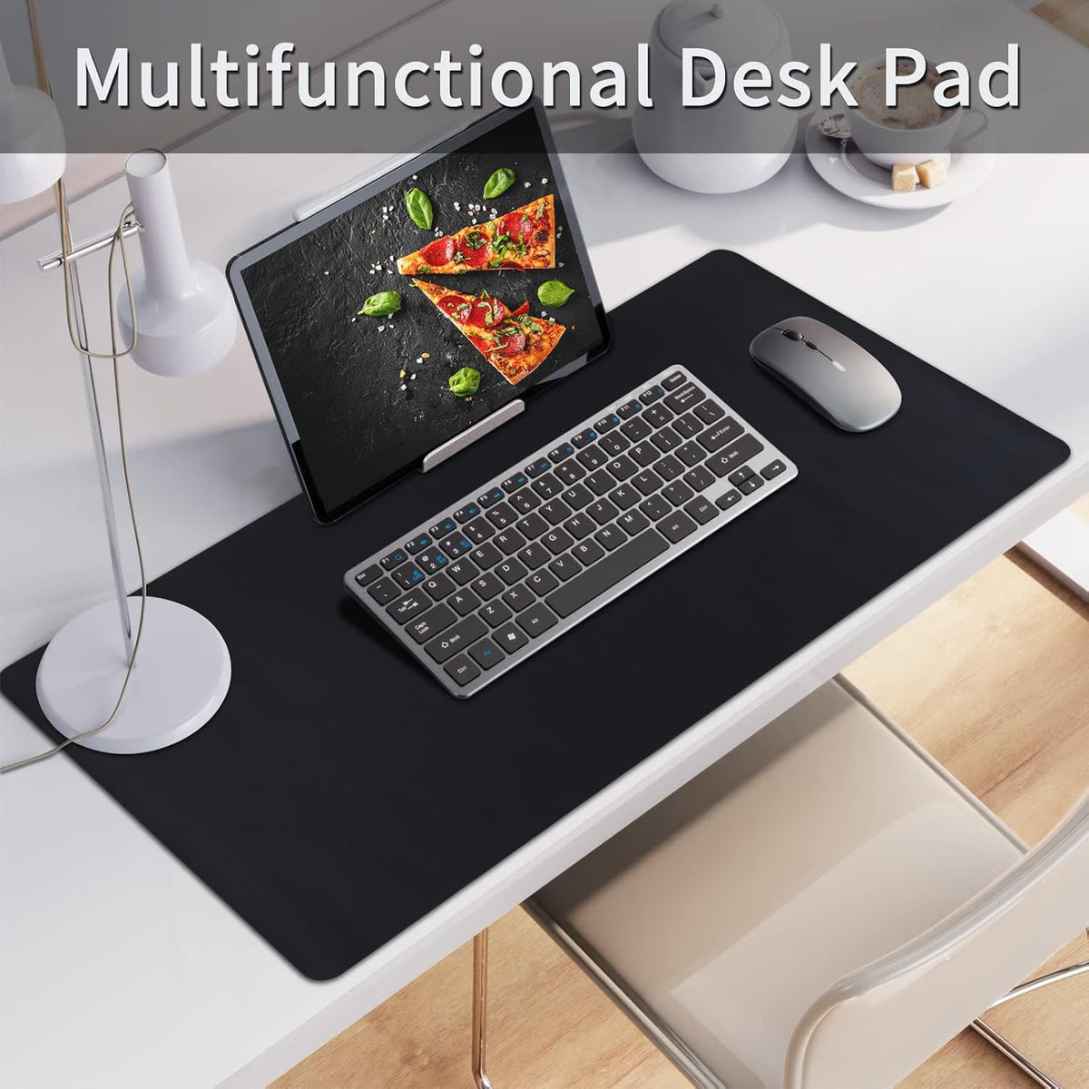 Bloss Leather Desk Pad and Keyboard Wrist Rest, Large Mouse Pad + Keyboard Pad+Mouse Wrist Support, Non-Slip Desk Mat Protector for Office, Home(31.5×15.7 Inches,Beige) - Colors A