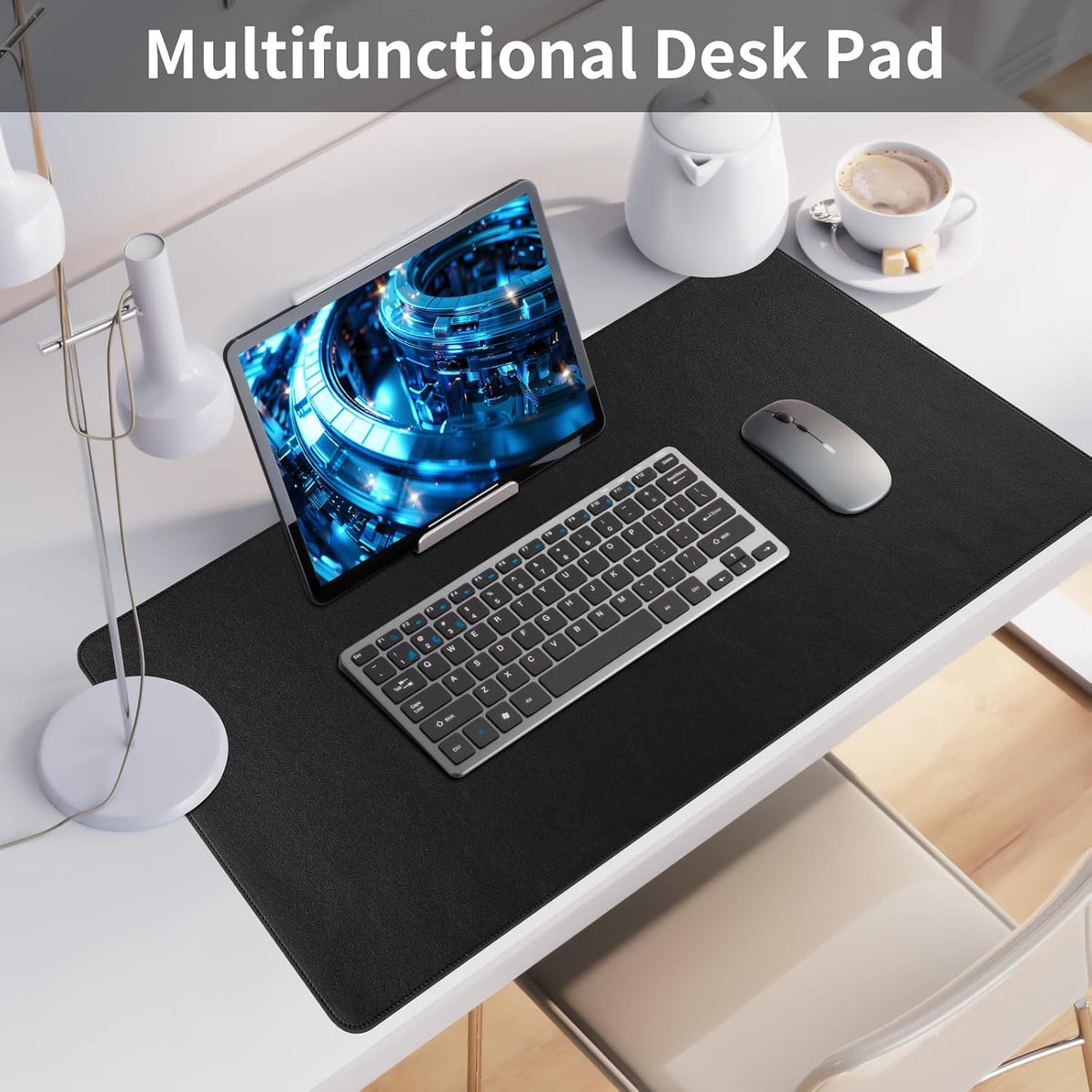 Bloss Leather Desk Pad and Keyboard Wrist Rest, Large Mouse Pad + Keyboard Pad+Mouse Wrist Support, Non-Slip Desk Mat Protector for Office, Home(31.5×15.7 Inches,Beige) - Colors A