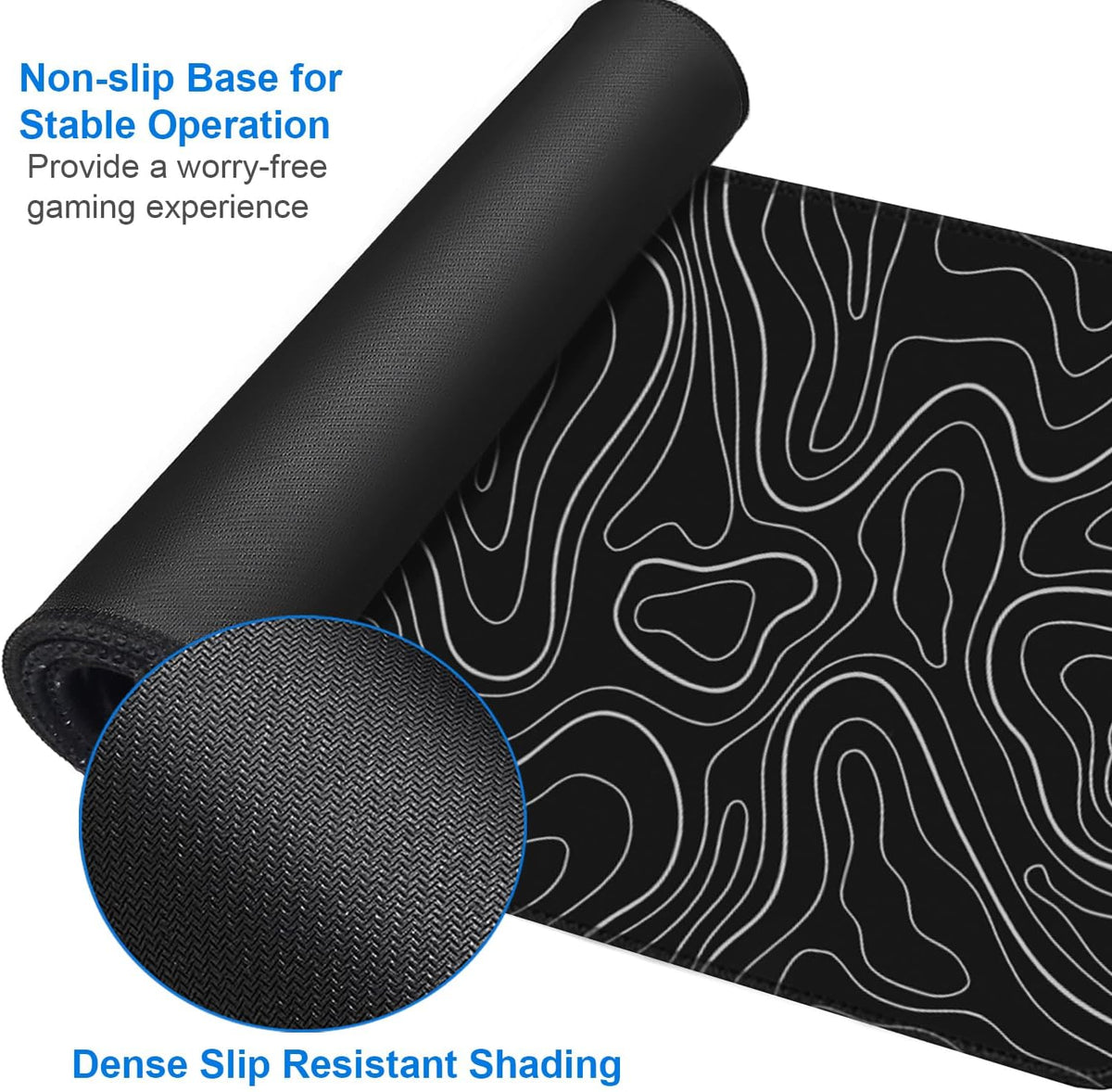 Large Gaming Mouse Pad, 31.5x15.7 inch Large Extended Computer Keyboard Mouse Mat, Water Resist Non-Slip Mousepad Rubber Base Long XXL Desk Mouse Pad for Work & Gaming, Office & Home, Black