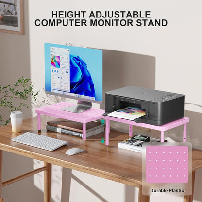 WALI Monitor Stand Riser with Drawer, Desk Organizers and Accessories for Computer, Printer, Laptop Stand for Home Office Supplies, (PTT005-B), 1 Pack, Black