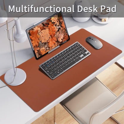 Bloss Leather Desk Pad and Keyboard Wrist Rest, Large Mouse Pad + Keyboard Pad+Mouse Wrist Support, Non-Slip Desk Mat Protector for Office, Home(31.5×15.7 Inches,Beige) - Colors A