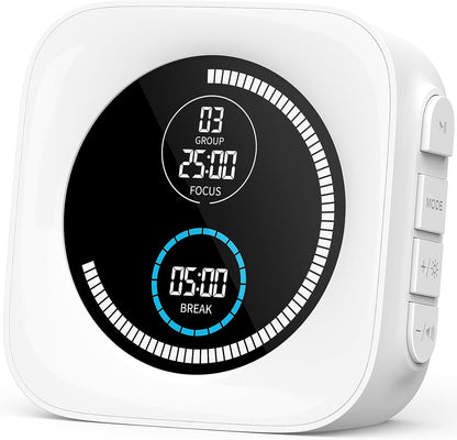 HAUKINIX 99-Minute Visual Timer with Pomodoro Timer Productivity Focus Timer Countdown Stopwatch Desk ADHD for Study, Work, Student, Procrastination, Loud Alarm/Mute/Vibration, 2 Brightness Levels