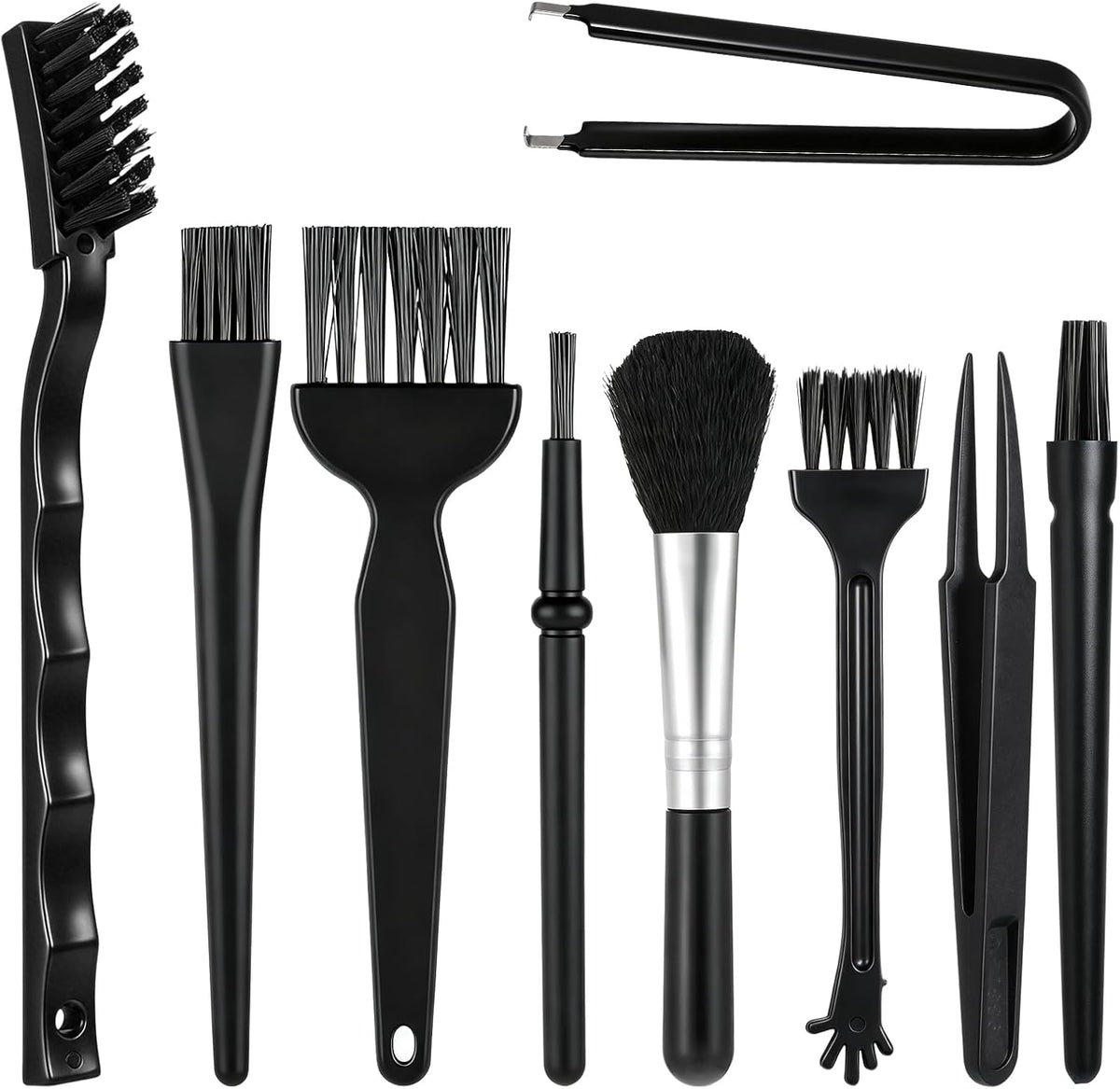 9 Pcs Keyboard Cleaning Brushes Kit Keyboard Brush Anti Static Brush with Keycap Puller & Tweezers Nylon Dust Cleaning Brushes for Computer Laptop Mechanical Keyboards Camera Motherboard Small Space