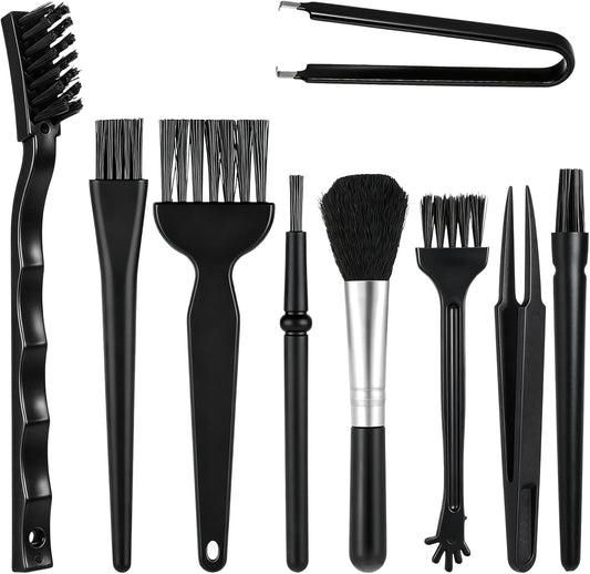9 Pcs Keyboard Cleaning Brushes Kit Keyboard Brush Anti Static Brush with Keycap Puller & Tweezers Nylon Dust Cleaning Brushes for Computer Laptop Mechanical Keyboards Camera Motherboard Small Space
