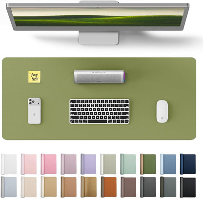 YSAGi Leather Desk Pad Protector, Large Mouse Pad, Non-Slip PU Leather Desk Blotter, Waterproof Writing Pad for Office and Home (31.5" x 15.8", Eggshell) - Colors B