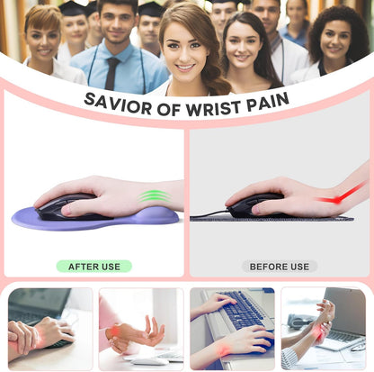 JIKIOU Mouse Pad, 2 Pack Ergonomic Mouse Pads with Comfortable Gel Wrist Rest Support and Smooth Cloth, Non-Slip PU Base for Easy Typing Pain Relief Durable and Easy to Clean Small Black