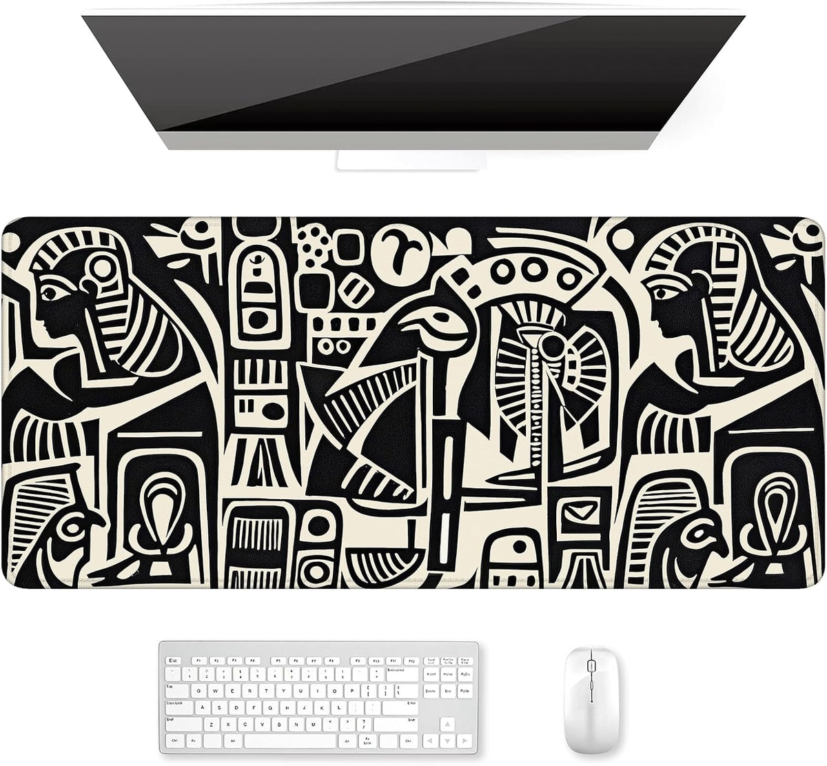 Auhoahsil Desk Mat, Ultra Large Mouse Pad, XXL Gaming Mousepad, Green Tropical Leaves Deskpad, Big Extended Full Size Mouse Pad, Desktop Desk Matt for Keyboard, Laptop & Computer, 35.5 x 15.7 in - Colors A