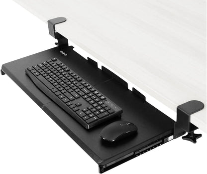 VIVO Extra Long Clamp-on Computer Keyboard and Mouse Under Desk Slider Tray, 34 x 11 inch Pull Out Platform Drawer, Black, MOUNT-KB15EB