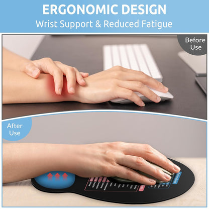 KONVINIT Ergonomic Mouse Pad with Wrist Rest, Small Mousepad with Non-Slip Rubber Base and Smooth Surface, Beach Mouse Pads for Desk, Office Desk Accessories