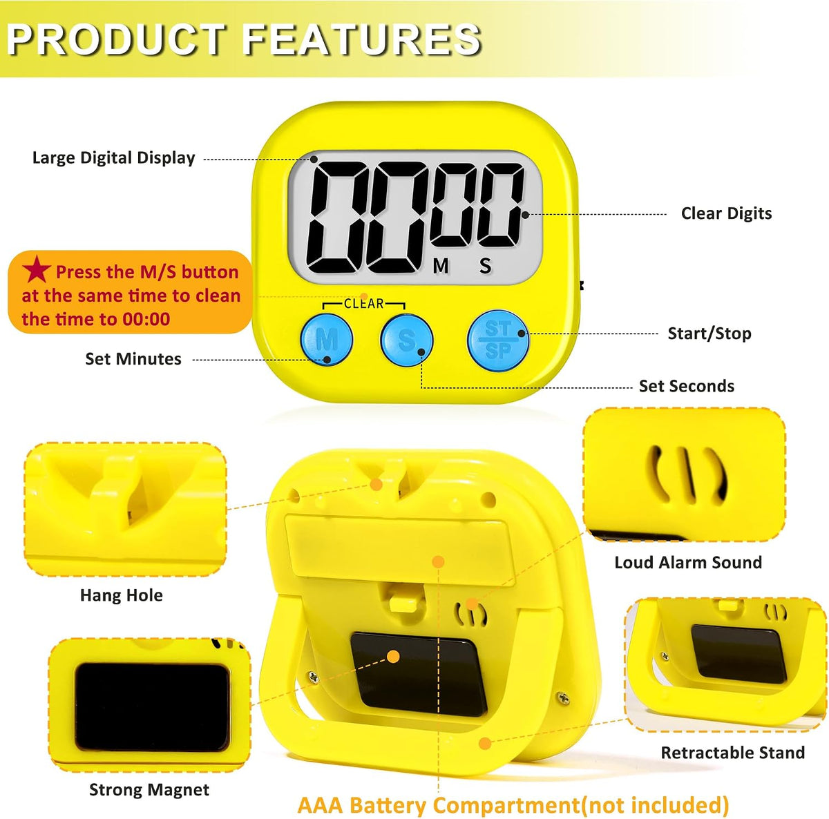 ZILLEEN Classroom Timer for Kids Teachers 2 Pack Digital Timers