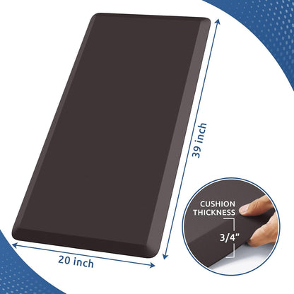 KitchenClouds Kitchen Mat Cushioned Anti Fatigue Rug 17.3"x28" Water Resistant, Non Slip, Standing and Comfort Desk/Floor Mats for House Sink Office (Black)