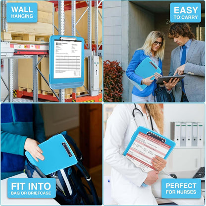 Clipboard with Storage, Clip Board 8.5 x 11 with Pen Holder, High Capacity Plastic Organization Case Box for Letter Legal A4 Size Paper, Nurses Teachers Must Haves, School & Office Supplies