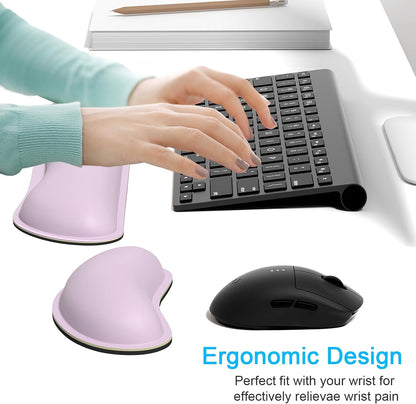 Mouse Wrist Rest, Ergonomic Memory Foam Mouse Wrist for Computer Desk Mats Support, PU Leather Hand Rest Pad Cushion for Gaming, Laptop, Men, Women, Pain Relief & Easy Typing, Black
