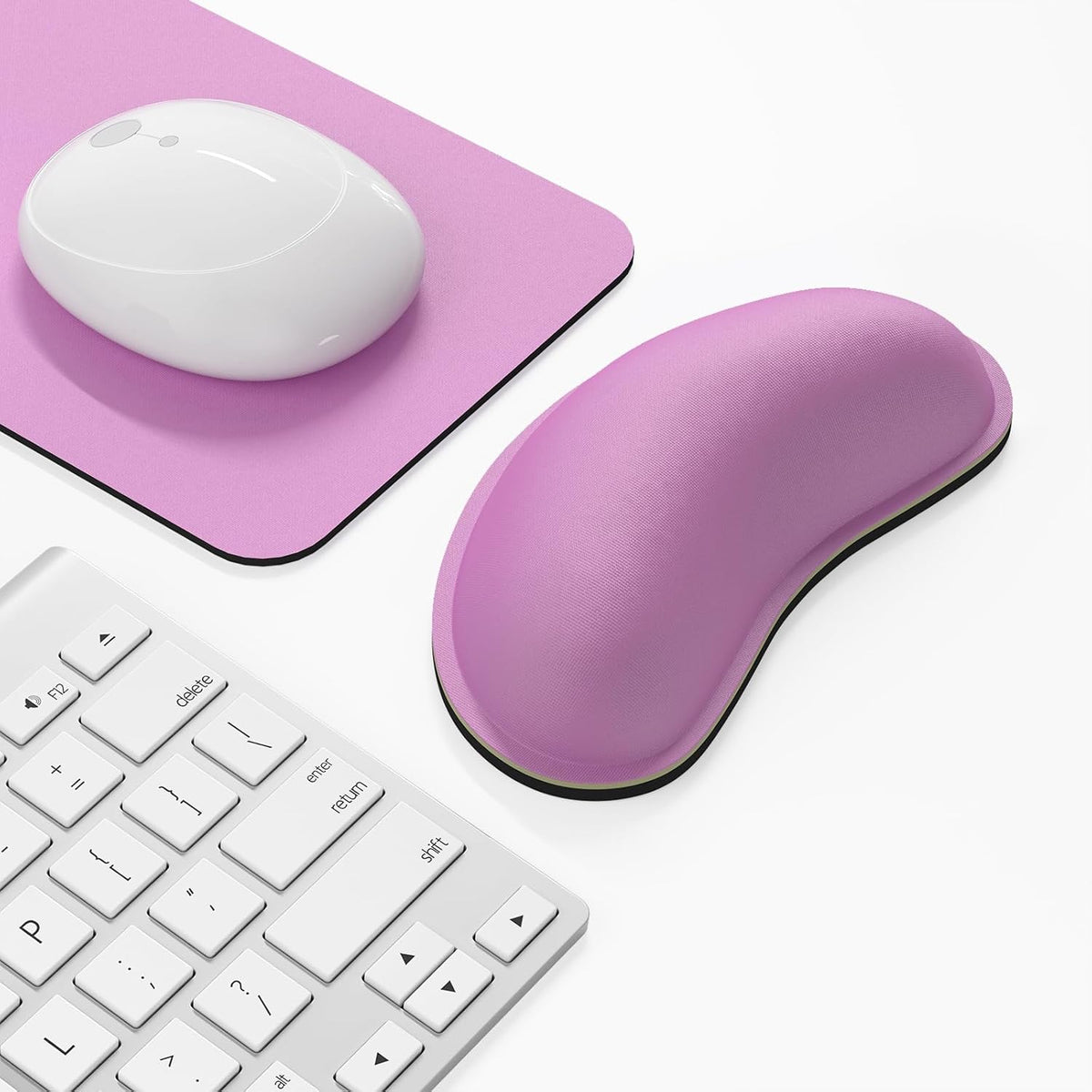 Dapesuom Enlarge Keyboard Wrist Rest, Cute Memory Foam Keyboard Wrist Cushion for Computer Desk Mats Support, Typing Pain Relief Ergonomic Mouse Pad Rests with Non-Slip Base for Gaming, Laptop, Purple