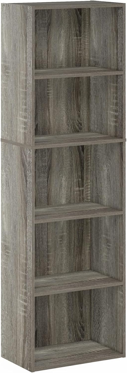 Furinno PASIR Book Shelf, 2-Tier Modern Bookshelf, Open Shelves Bookcase 9 x 12 x 21, Easy Assembly, for Living Room, Bedroom, Home Office, White