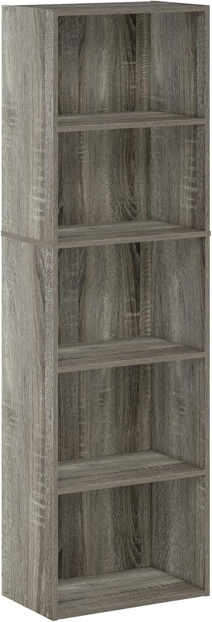 Furinno PASIR Book Shelf, 2-Tier Modern Bookshelf, Open Shelves Bookcase 9 x 12 x 21, Easy Assembly, for Living Room, Bedroom, Home Office, White
