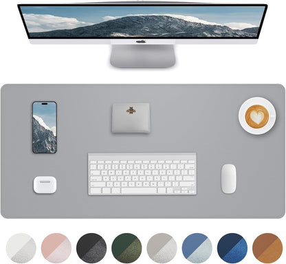 AFIING Large Desk Mat 55" x 24" - PU Leather Desk Pad Protector, Waterproof Non-Slip Extended Mouse Pad for Office Desk, Keyboard, Laptop and Home Workspace (Black)