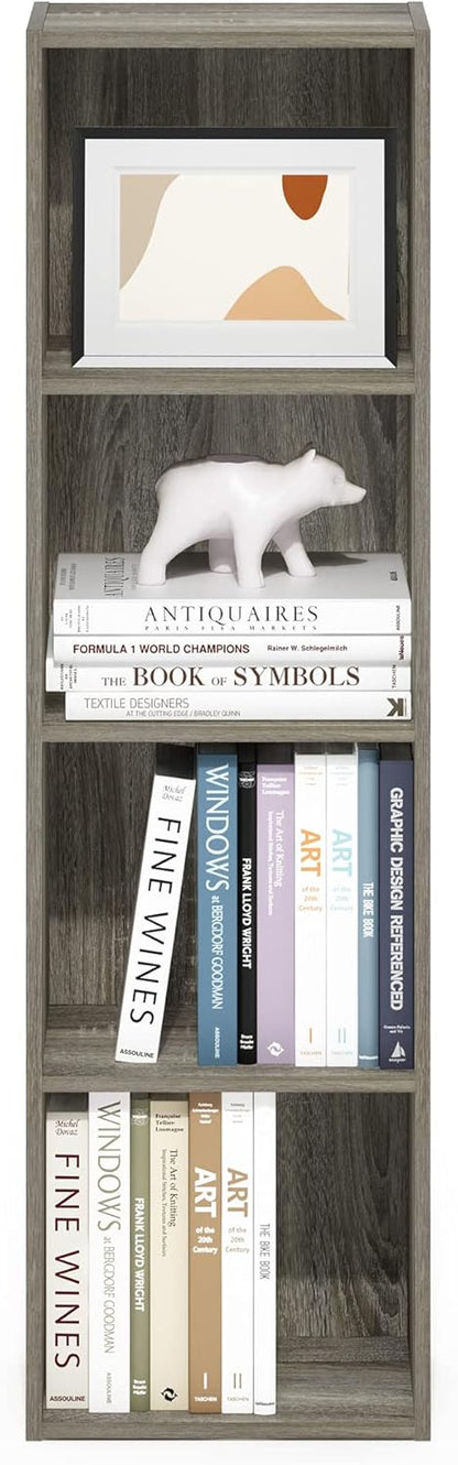 Furinno PASIR Book Shelf, 2-Tier Modern Bookshelf, Open Shelves Bookcase 9 x 12 x 21, Easy Assembly, for Living Room, Bedroom, Home Office, White