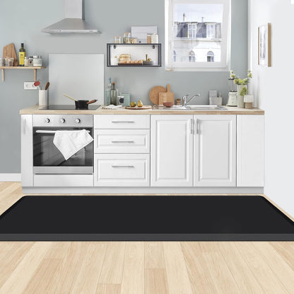 KitchenClouds Kitchen Mat Cushioned Anti Fatigue Rug 17.3"x28" Water Resistant, Non Slip, Standing and Comfort Desk/Floor Mats for House Sink Office (Black)