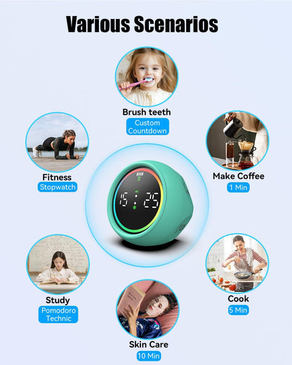 Pomodoro Timer Cube, Desk Timer for Productivity with 1, 5, 10 Min Preset Countdown, Stopwatch and Custom Countdown, for Kids, ADHD, Study, Work, Fitness, Cooking (White)