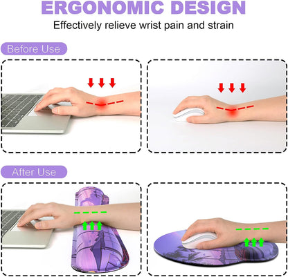 Ergonomic Mouse Pad with Wrist Rest and Keyboard Wrist Rest, Mousepad
