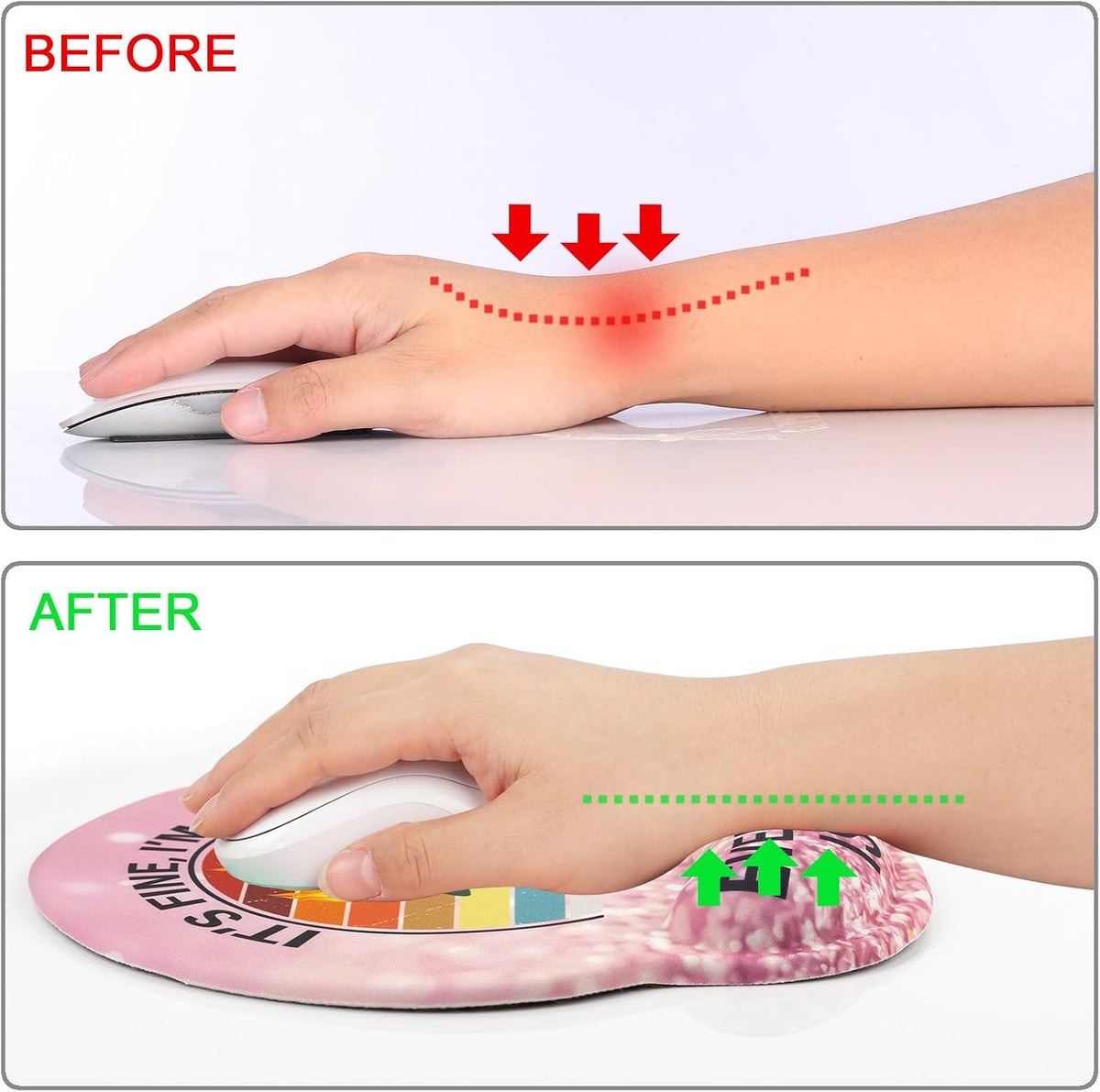 Ergonomic Mouse Pad with Wrist Rest Support,Gel Mouse Pads for Desk - Colors A