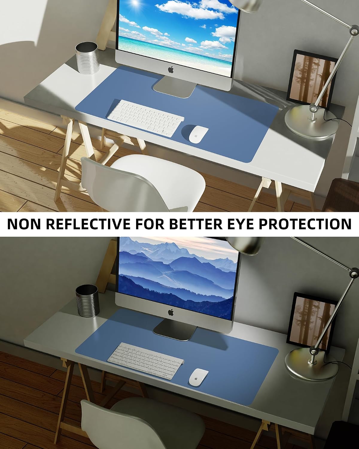 Large Desk pad mat,Mouse Pad,Office Desk Mat, Non-Slip PU Leather Desk Blotter,Large Desk pad,Waterproof Keyboard mat for Office/Home/Decor (Black,48" x 17")
