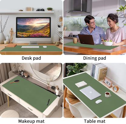 Bloss Leather Desk Pad and Keyboard Wrist Rest, Large Mouse Pad + Keyboard Pad+Mouse Wrist Support, Non-Slip Desk Mat Protector for Office, Home(31.5×15.7 Inches,Beige) - Colors A