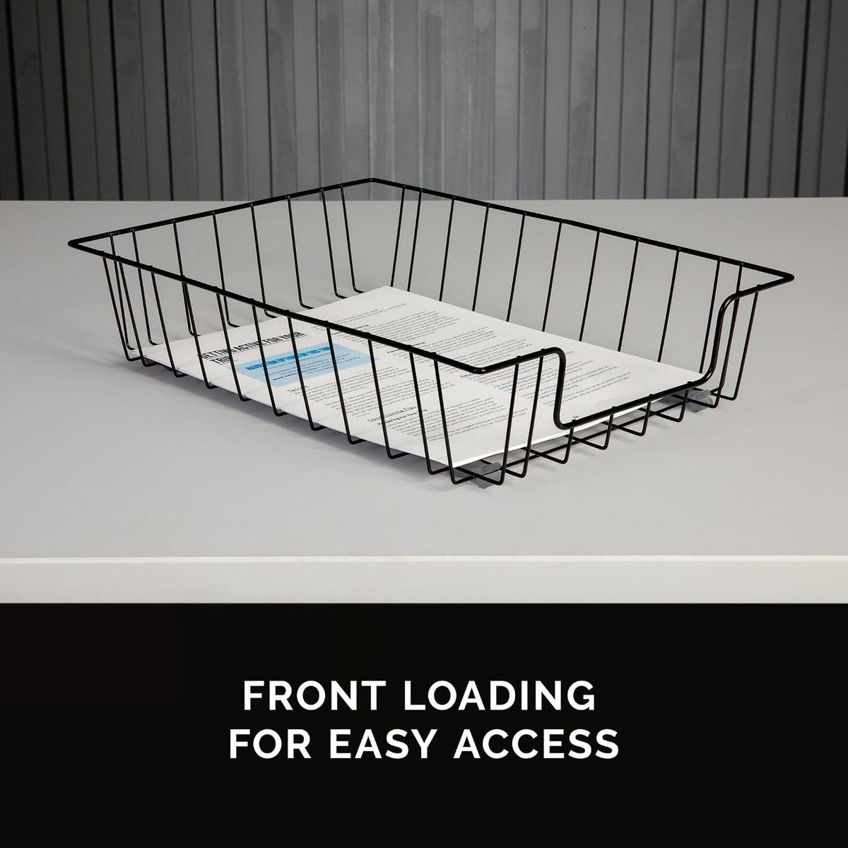 Fellowes Workstation 3" Letter Desk Tray Organizer, Wire, Black (60112)