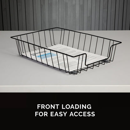 Fellowes Workstation 3" Letter Desk Tray Organizer, Wire, Black (60112)