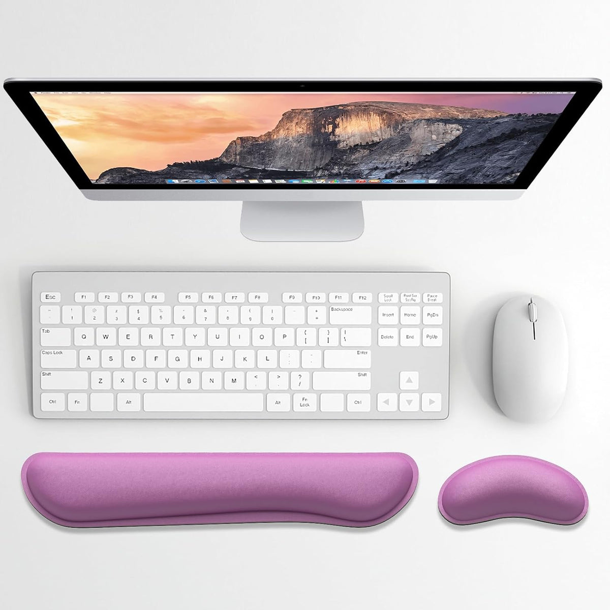 Dapesuom Enlarge Keyboard Wrist Rest, Cute Memory Foam Keyboard Wrist Cushion for Computer Desk Mats Support, Typing Pain Relief Ergonomic Mouse Pad Rests with Non-Slip Base for Gaming, Laptop, Purple